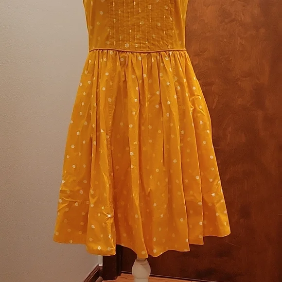 Moulinette Soeurs Anthropologie Melora Yellow Polka Dot Dress in size 2 - Picture 3 of 16